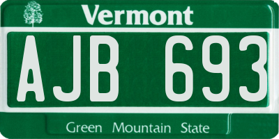 VT license plate AJB693