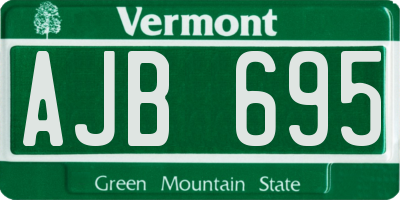 VT license plate AJB695