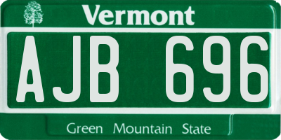 VT license plate AJB696