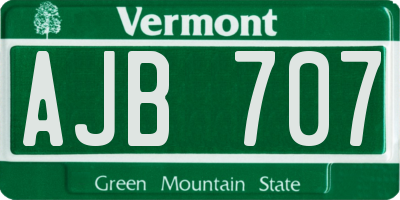 VT license plate AJB707
