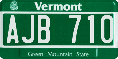 VT license plate AJB710