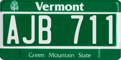 VT license plate AJB711
