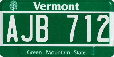 VT license plate AJB712