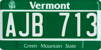 VT license plate AJB713