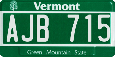 VT license plate AJB715