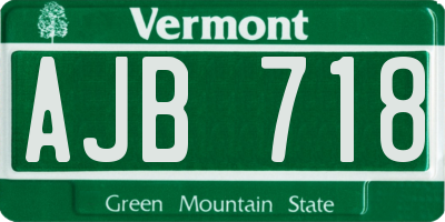 VT license plate AJB718