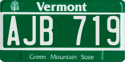 VT license plate AJB719