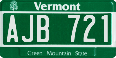 VT license plate AJB721
