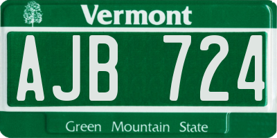 VT license plate AJB724