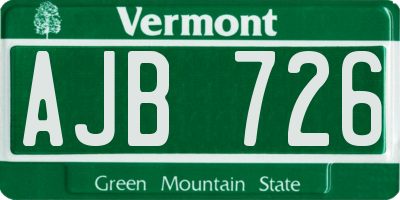 VT license plate AJB726
