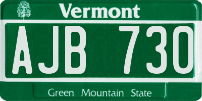 VT license plate AJB730