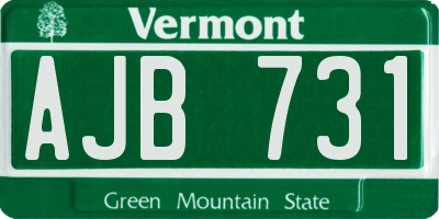 VT license plate AJB731