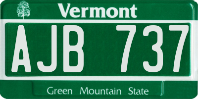 VT license plate AJB737
