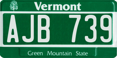 VT license plate AJB739