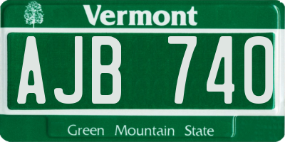 VT license plate AJB740