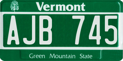 VT license plate AJB745