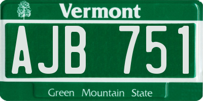 VT license plate AJB751