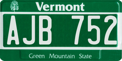 VT license plate AJB752