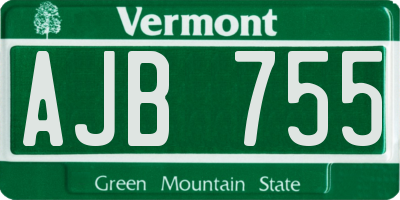 VT license plate AJB755