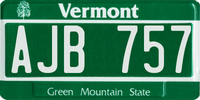 VT license plate AJB757