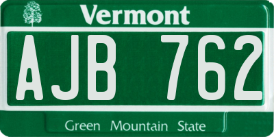 VT license plate AJB762