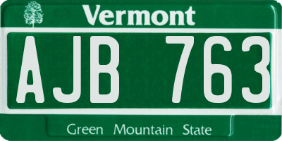 VT license plate AJB763