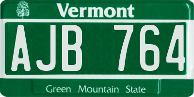 VT license plate AJB764