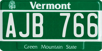 VT license plate AJB766