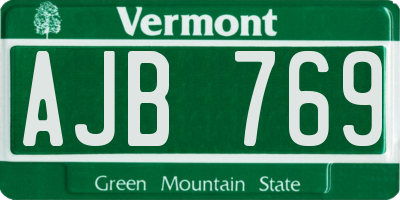VT license plate AJB769