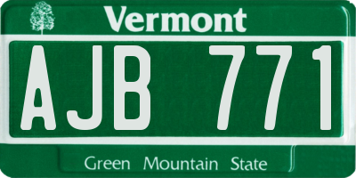 VT license plate AJB771