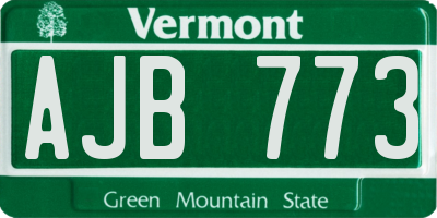VT license plate AJB773