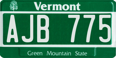VT license plate AJB775
