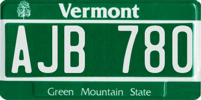 VT license plate AJB780