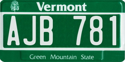 VT license plate AJB781