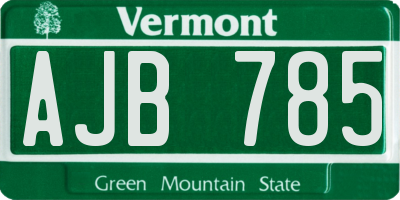 VT license plate AJB785