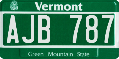 VT license plate AJB787
