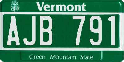 VT license plate AJB791