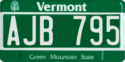 VT license plate AJB795