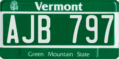 VT license plate AJB797