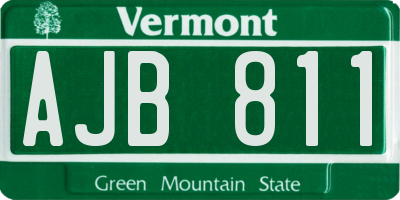 VT license plate AJB811