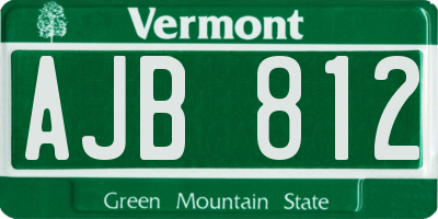 VT license plate AJB812