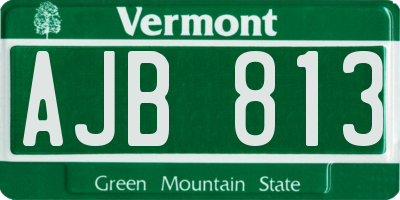 VT license plate AJB813