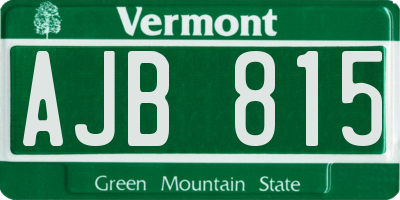VT license plate AJB815