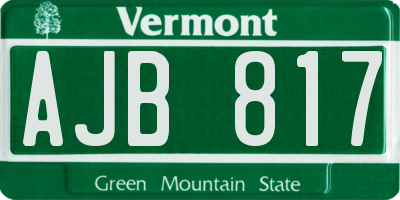 VT license plate AJB817