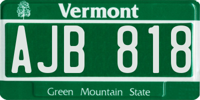 VT license plate AJB818
