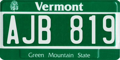VT license plate AJB819
