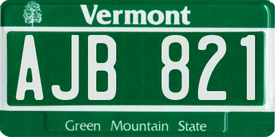 VT license plate AJB821