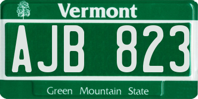 VT license plate AJB823