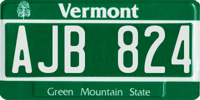 VT license plate AJB824