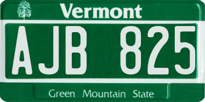 VT license plate AJB825